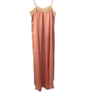 Vintage Satin Lacy Full Length Sleep Dress